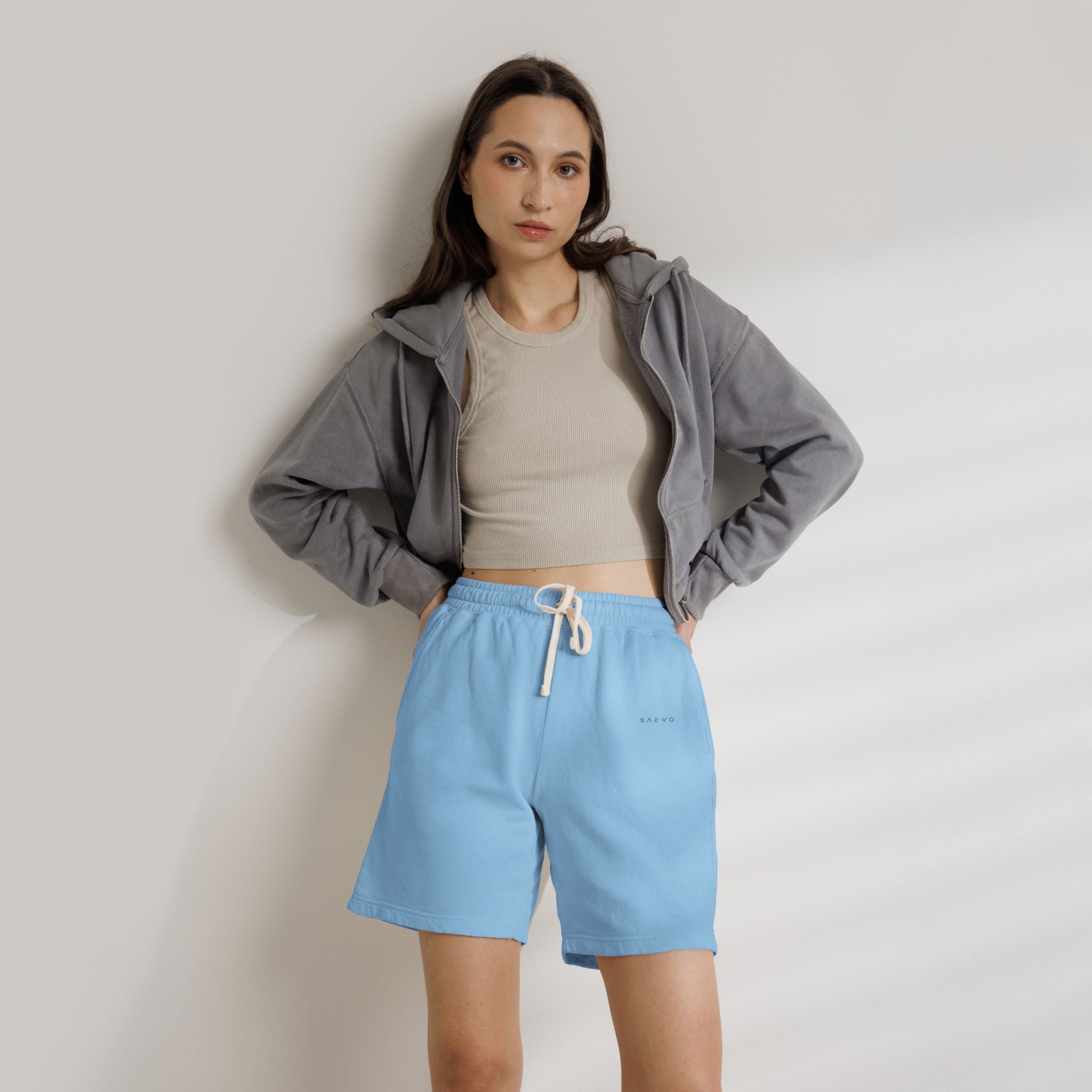 SAEVO Garment-Dyed Fleece Sweat Shorts
