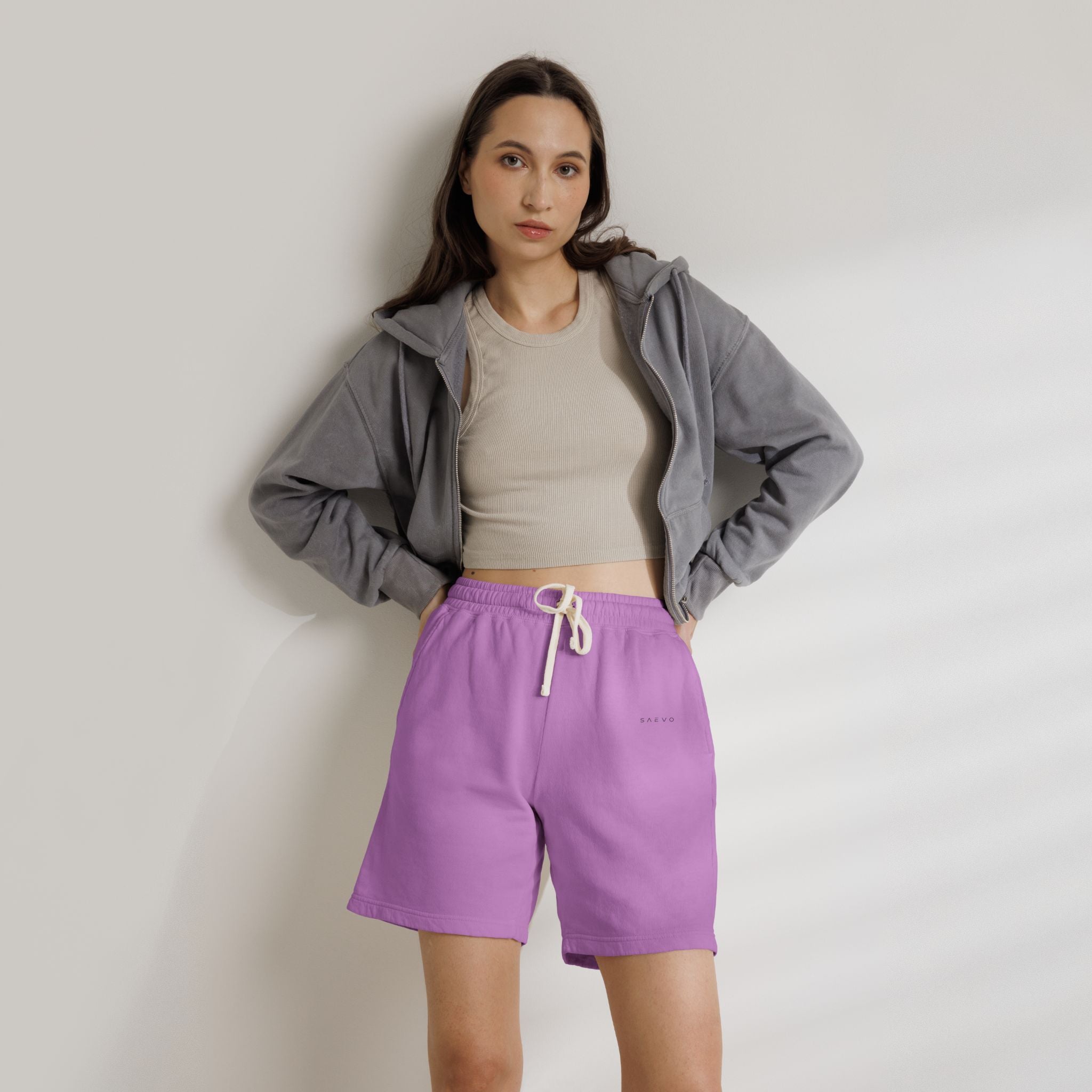 SAEVO Garment-Dyed Fleece Sweat Shorts