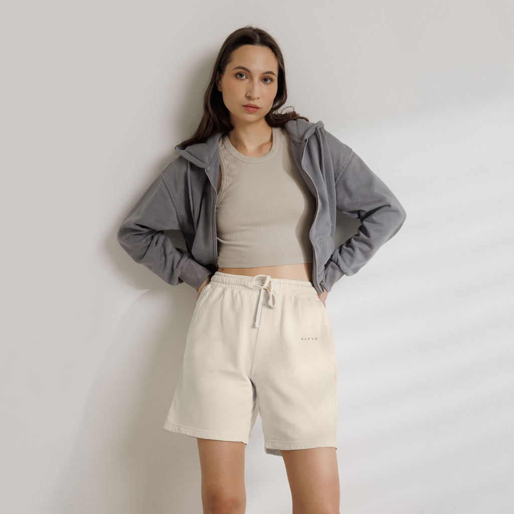 SAEVO Garment-Dyed Fleece Sweat Shorts