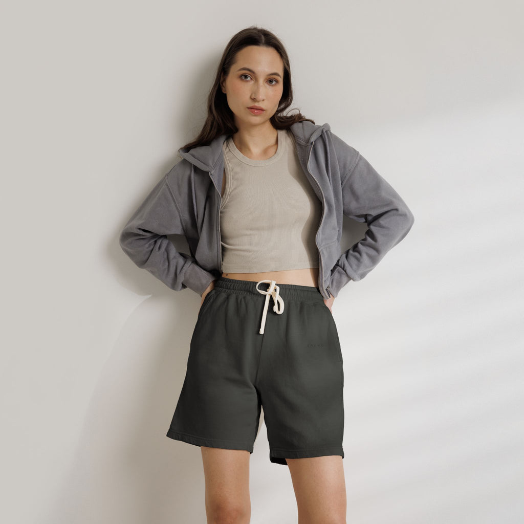SAEVO Garment-Dyed Fleece Sweat Shorts
