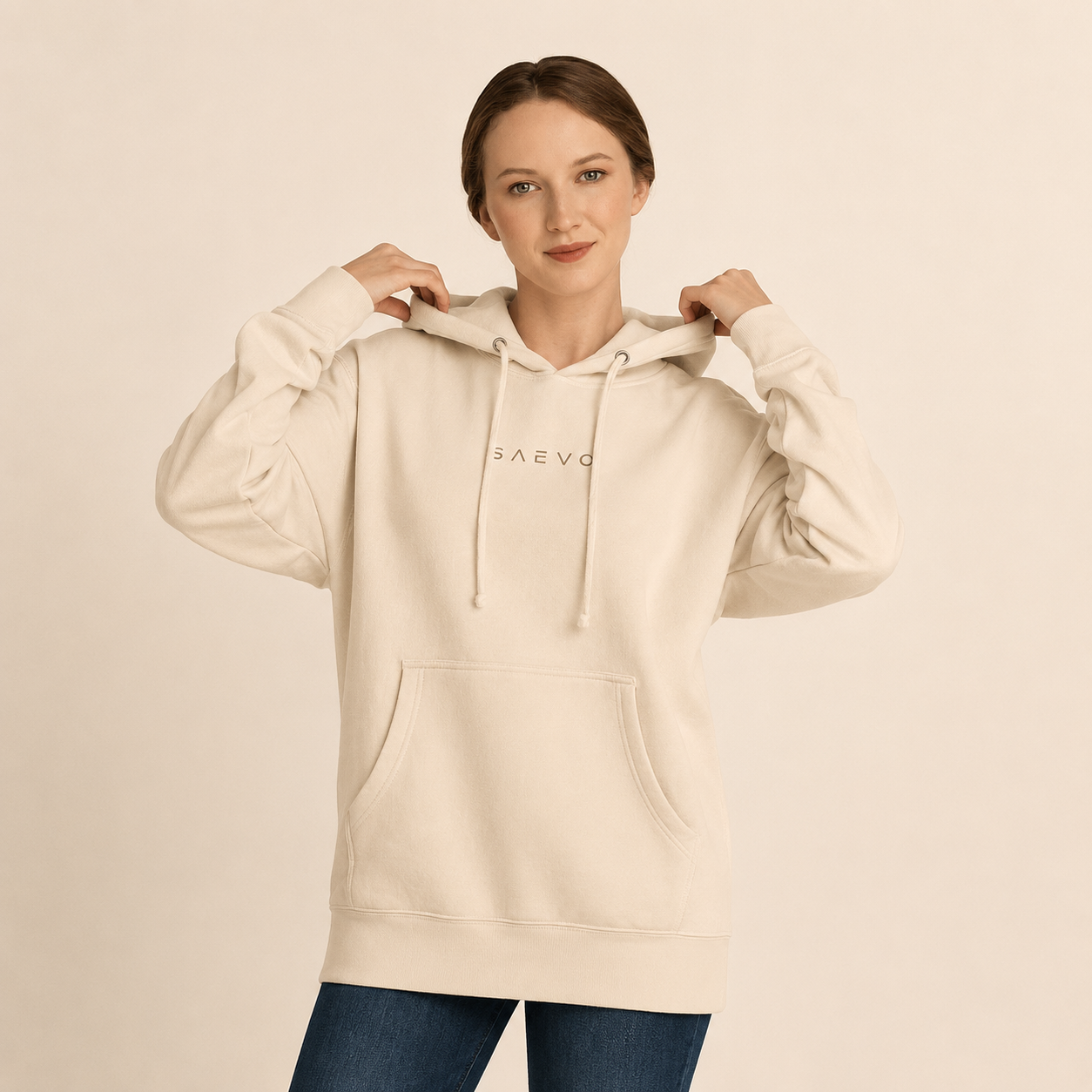 SAEVO Beige Hoodie